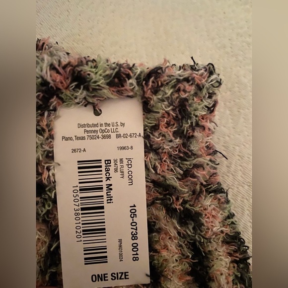 MIXIT Fuzzy Gloves Essentials Black Multi Women SOFT One Size Stretch NEW NWT - Picture 6 of 6